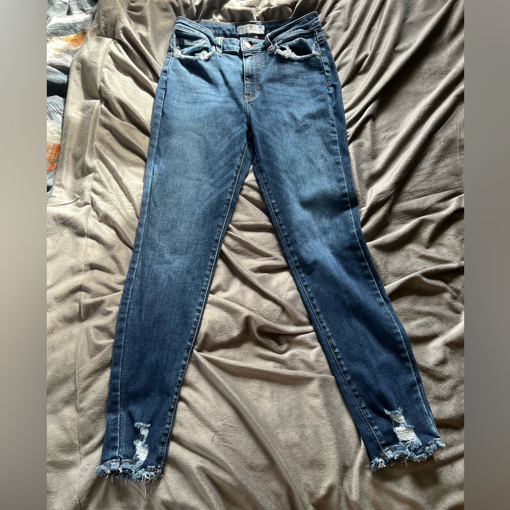 KanCan High-Rise Distressed Blue Skinny‎ Denim Jeans - Picture 2 of 8